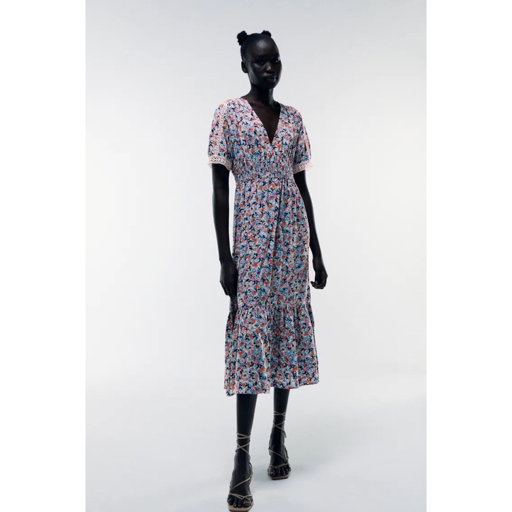 NWT Zara PRINTED MIDI DRESS